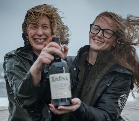 Ardbeg Committee Co-Chairs, Master Blender Gillian MacDonald and Distillery Manager Bryony McNiven with Ardbeg Ten Cask Strength
