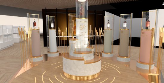 The Balvenie Sixty Travel Retail display. The Balvenie Sixty Travel Retail display.