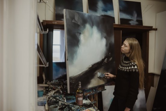 Ellis O�Connor a contemporary landscape artist who has been commissioned to a paint a series of abstract paintings inspired by the BenRiach Speyside distillery�s landscape, architecture and kaleidoscope of flavour.