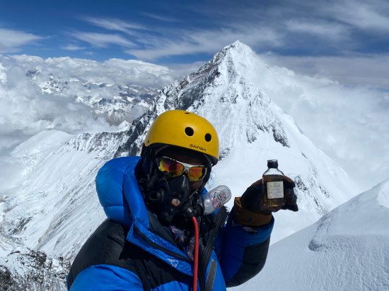 Bimber single malt whisky at the summit of Mt. Lhotse in Nepal