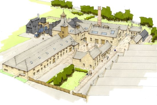 Brora Distillery artists impression of the proposed view from the South East.