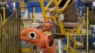 Cuttint edge robot technology is being used at Diageos Cambus Cooperage to enhance the ancient tradition of whisky barrel making.
