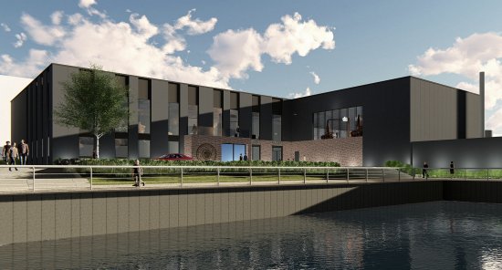 Clutha Distillery Glasgow on the banks of the River Clyde - Artists Impression.