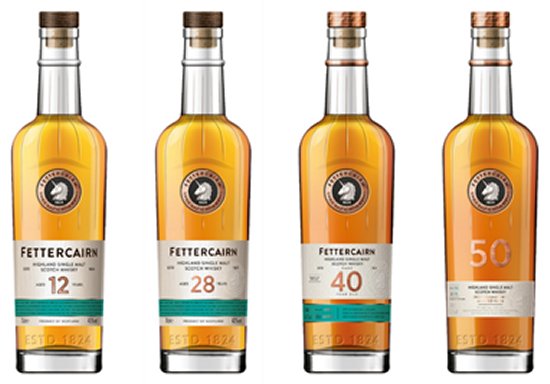 Fettercairn 12, 28, 40 and 50 Year Old.