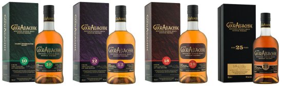 The Glenallachie Core Range - Glenallachie 10 Year Old Cask Strength, 12, 18 and 25 Year Old.