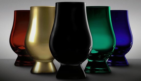 Coloured Glencairn Whisky Glass Range - Red, Gold, Black, Green, Blue Coloured Glencairn Whisky Glass Range - Red, Gold, Black, Green, Blue