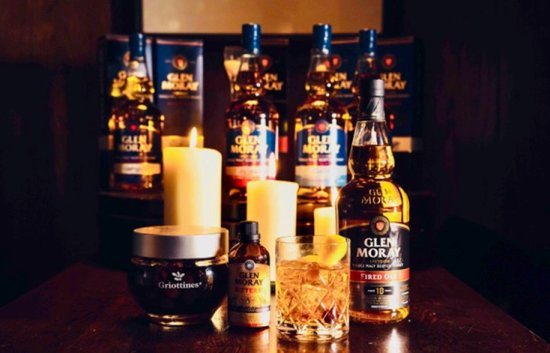 Glen Moray Fired Oak, Glen Moray Bitters and the world famous Griottines Cherries, which are part of the La Martiniquaise-Bardinet company which owns Glen Moray Distillery.