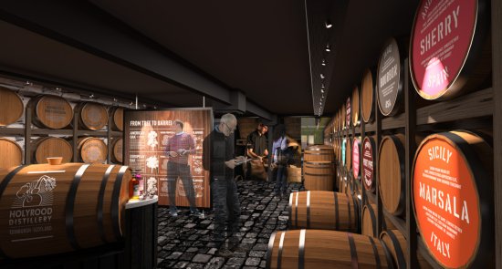 Holyrood Distillery, artist impression of the wood and maturation room
