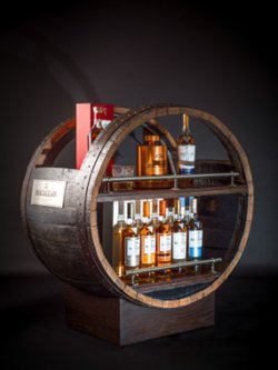 The Macallan Whisky Trolley was designed and handcrafted in Glasgow from a Macallan sherry butt.