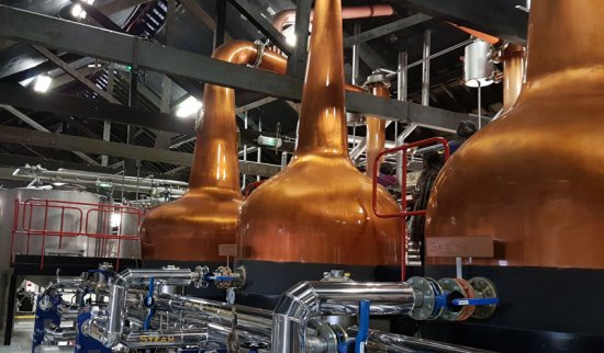 Midleton Micro Distillery copper pot stills.