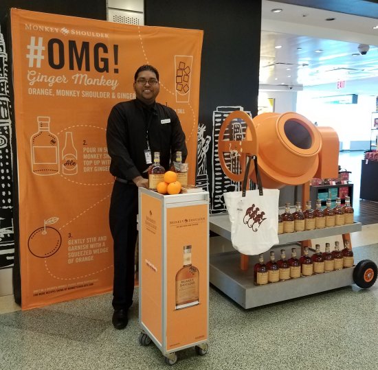 Monkey Shoulder "The Monkey Mixer" promotion at New Yorks JFK Terminal 4