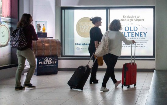 Old Pulteney 1997 Single Cask No. 1082 on display at Edinburgh Airport. Old Pulteney 1997 Single Cask No. 1082 on display at Edinburgh Airport.