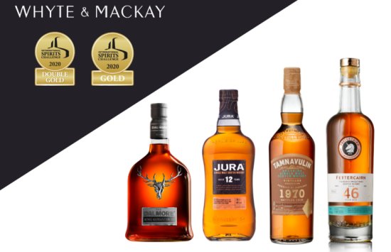 Whyte & Mackay ISC 2020 Gold Medal wionng single malt whiskies - The Dalmore, Jura Tamnavulin and Fettercairn. Whyte & Mackay ISC 2020 Gold Medal wionng single malt whiskies - The Dalmore, Jura Tamnavulin and Fettercairn.